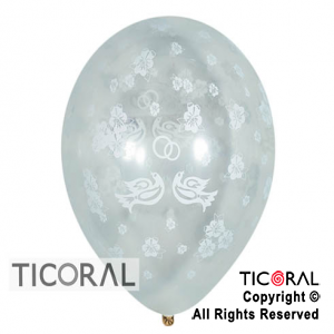 GLOBO SEMPERTEX R12 INF CRISTAL BODA PALOMAS 2 x 50